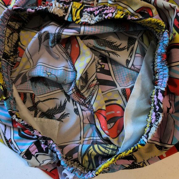 Oh Snap! Board Shorts Men's Size L Comic Book Lips Retro y2k Boom Pizza Beach - Picture 7 of 7